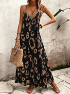 Vestido Longo Estampa de Leopardo Costa Selvagem com Costas Abertas — fotografia 141 | Mar & Pérola