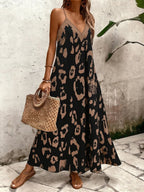 Vestido Longo Estampa de Leopardo Costa Selvagem com Costas Abertas — fotografia 143 | Mar & Pérola