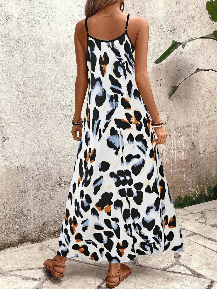 Vestido Longo Estampa de Leopardo Costa Selvagem com Costas Abertas — fotografia 145 | Mar & Pérola