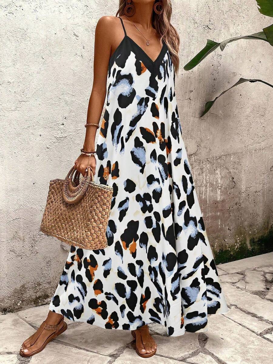 Vestido Longo Estampa de Leopardo Costa Selvagem com Costas Abertas — fotografia 147 | Mar & Pérola