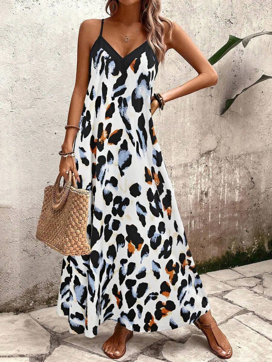 Vestido Longo Estampa de Leopardo Costa Selvagem com Costas Abertas — fotografia 150 | Mar & Pérola