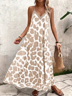 Vestido Longo Estampa de Leopardo Costa Selvagem com Costas Abertas — fotografia 153 | Mar & Pérola