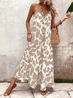 Vestido Longo Estampa de Leopardo Costa Selvagem com Costas Abertas — fotografia 155 | Mar & Pérola