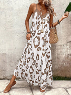 Vestido Longo Estampa de Onça Costa Serena com Alças Finas — fotografia 3 | Mar & Pérola