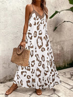 Vestido Longo Estampa de Onça Costa Serena com Alças Finas — fotografia 4 | Mar & Pérola