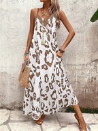 Vestido Longo Estampa de Onça Costa Serena com Alças Finas — fotografia 8 | Mar & Pérola