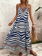 Vestido Longo Estampa de Onça Costa Serena com Alças Finas — fotografia 15 | Mar & Pérola