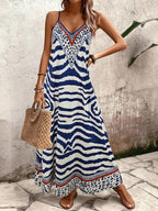 Vestido Longo Estampa de Onça Costa Serena com Alças Finas — fotografia 16 | Mar & Pérola