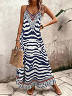 Vestido Longo Estampa de Onça Costa Serena com Alças Finas — fotografia 37 | Mar & Pérola