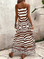 Vestido Longo Estampa de Onça Costa Serena com Alças Finas — fotografia 41 | Mar & Pérola