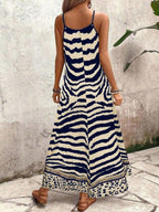 Vestido Longo Estampa de Onça Costa Serena com Alças Finas — fotografia 48 | Mar & Pérola