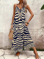 Vestido Longo Estampa de Onça Costa Serena com Alças Finas — fotografia 49 | Mar & Pérola