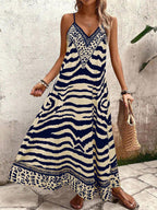 Vestido Longo Estampa de Onça Costa Serena com Alças Finas — fotografia 50 | Mar & Pérola