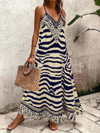 Vestido Longo Estampa de Onça Costa Serena com Alças Finas — fotografia 53 | Mar & Pérola