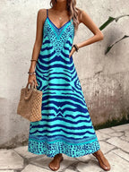 Vestido Longo Estampa de Onça Costa Serena com Alças Finas — fotografia 58 | Mar & Pérola
