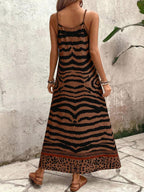 Vestido Longo Estampa de Onça Costa Serena com Alças Finas — fotografia 69 | Mar & Pérola