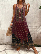 Vestido Longo Estampa de Onça Costa Serena com Alças Finas — fotografia 84 | Mar & Pérola