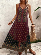 Vestido Longo Estampa de Onça Costa Serena com Alças Finas — fotografia 85 | Mar & Pérola