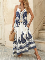 Vestido Longo Estampa de Onça Costa Serena com Alças Finas — fotografia 89 | Mar & Pérola