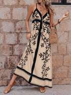 Vestido Longo Estampa de Onça Costa Serena com Alças Finas — fotografia 97 | Mar & Pérola