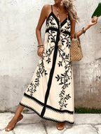 Vestido Longo Estampa de Onça Costa Serena com Alças Finas — fotografia 99 | Mar & Pérola