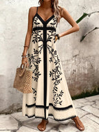 Vestido Longo Estampa de Onça Costa Serena com Alças Finas — fotografia 100 | Mar & Pérola