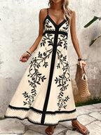 Vestido Longo Estampa de Onça Costa Serena com Alças Finas — fotografia 101 | Mar & Pérola