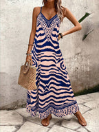 Vestido Longo Estampa de Onça Costa Serena com Alças Finas — fotografia 111 | Mar & Pérola