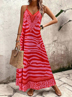 Vestido Longo Estampa de Onça Costa Serena com Alças Finas — fotografia 122 | Mar & Pérola