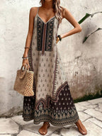 Vestido Longo Estampa de Onça Costa Serena com Alças Finas — fotografia 128 | Mar & Pérola
