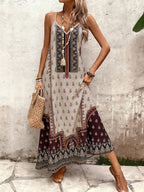 Vestido Longo Estampa de Onça Costa Serena com Alças Finas — fotografia 130 | Mar & Pérola