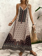 Vestido Longo Estampa de Onça Costa Serena com Alças Finas — fotografia 131 | Mar & Pérola