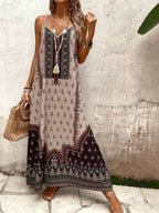 Vestido Longo Estampa de Onça Costa Serena com Alças Finas — fotografia 132 | Mar & Pérola