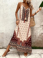 Vestido Longo Estampa de Onça Costa Serena com Alças Finas — fotografia 133 | Mar & Pérola