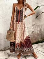 Vestido Longo Estampa de Onça Costa Serena com Alças Finas — fotografia 135 | Mar & Pérola