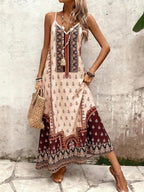 Vestido Longo Estampa de Onça Costa Serena com Alças Finas — fotografia 136 | Mar & Pérola