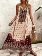 Vestido Longo Estampa de Onça Costa Serena com Alças Finas — fotografia 137 | Mar & Pérola