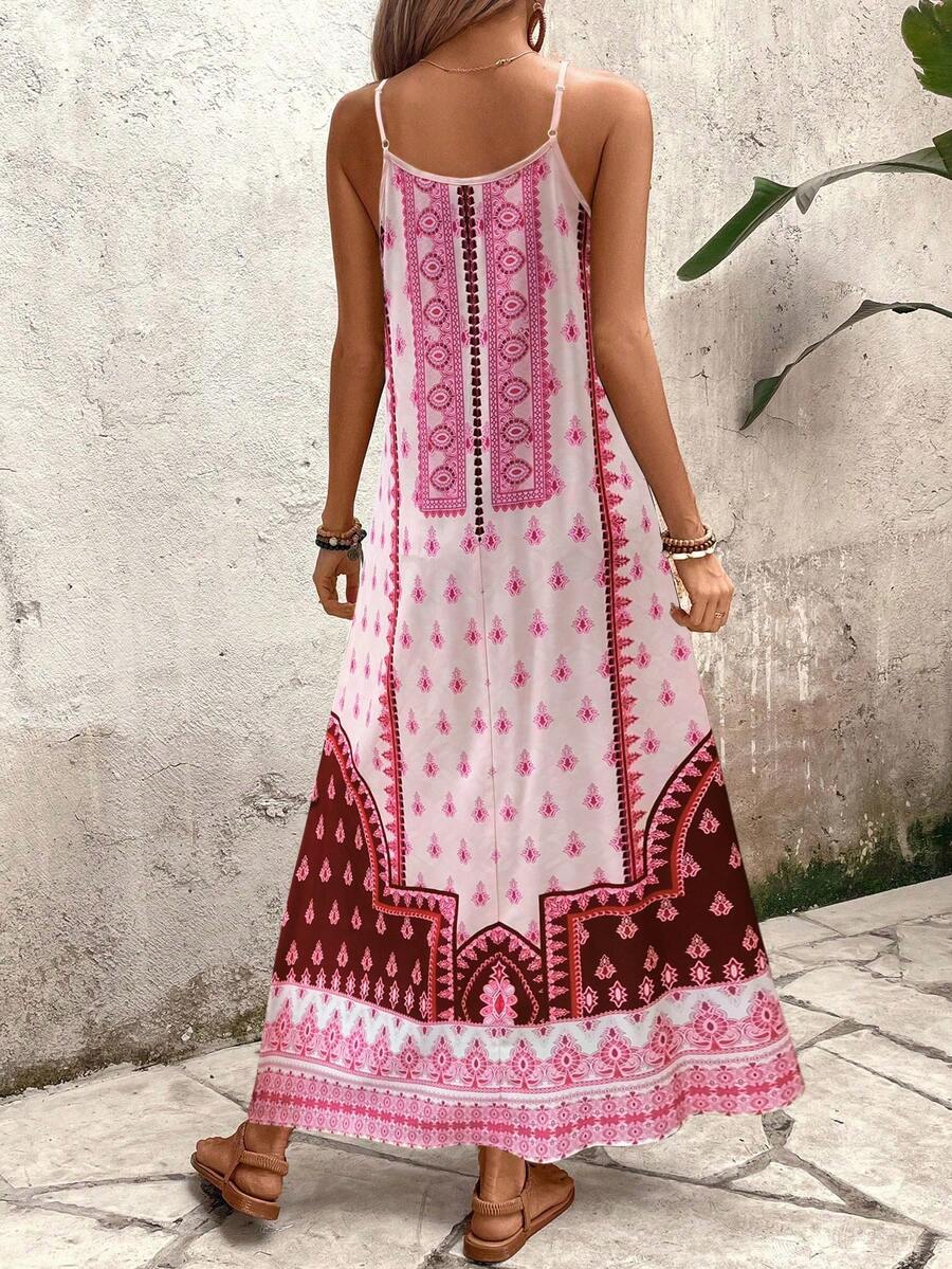 Vestido Longo Estampa de Onça Costa Serena com Alças Finas — fotografia 141 | Mar & Pérola