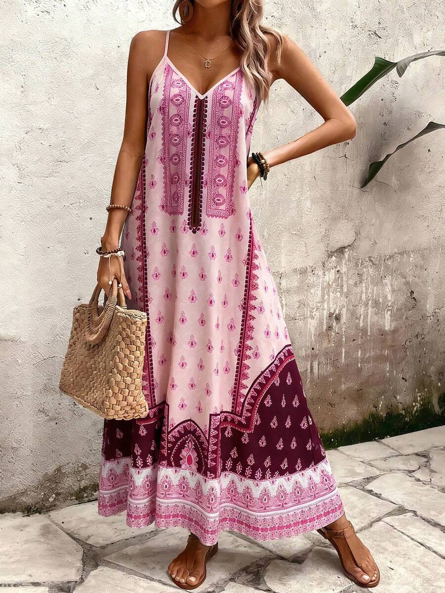 Vestido Longo Estampa de Onça Costa Serena com Alças Finas — fotografia 143 | Mar & Pérola