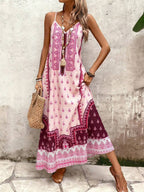 Vestido Longo Estampa de Onça Costa Serena com Alças Finas — fotografia 144 | Mar & Pérola