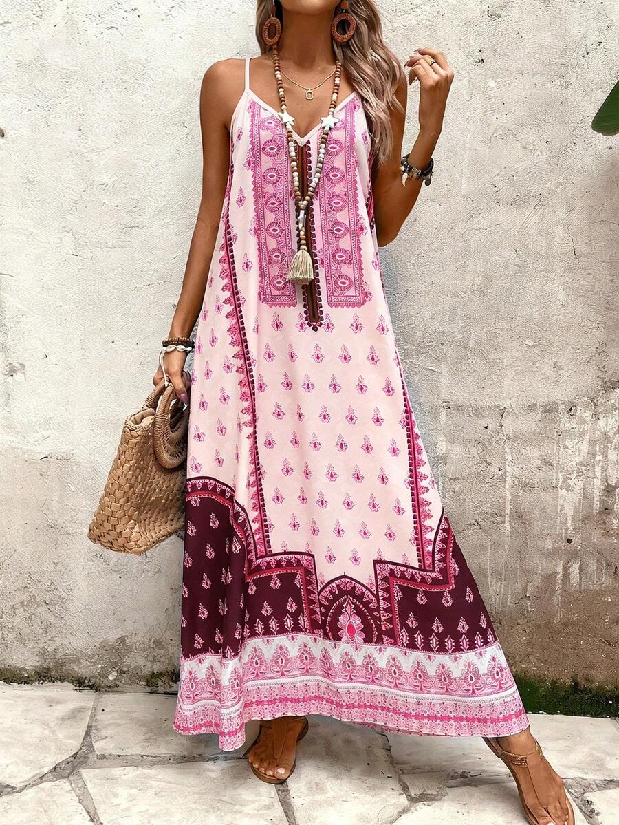 Vestido Longo Estampa de Onça Costa Serena com Alças Finas — fotografia 146 | Mar & Pérola