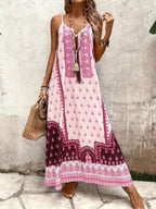 Vestido Longo Estampa de Onça Costa Serena com Alças Finas — fotografia 146 | Mar & Pérola