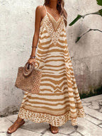 Vestido Longo Estampa de Onça Costa Serena com Alças Finas — fotografia 152 | Mar & Pérola
