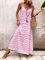 Vestido Longo Estampa de Onça Costa Serena com Alças Finas — fotografia 154 | Mar & Pérola