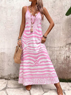 Vestido Longo Estampa de Onça Costa Serena com Alças Finas — fotografia 156 | Mar & Pérola