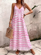 Vestido Longo Estampa de Onça Costa Serena com Alças Finas — fotografia 158 | Mar & Pérola