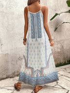 Vestido Longo Estampa de Onça Costa Serena com Alças Finas — fotografia 162 | Mar & Pérola
