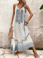 Vestido Longo Estampa de Onça Costa Serena com Alças Finas — fotografia 167 | Mar & Pérola