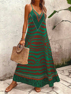 Vestido Longo Estampa de Onça Costa Serena com Alças Finas — fotografia 174 | Mar & Pérola