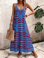 Vestido Longo Estampa de Onça Costa Serena com Alças Finas — fotografia 179 | Mar & Pérola